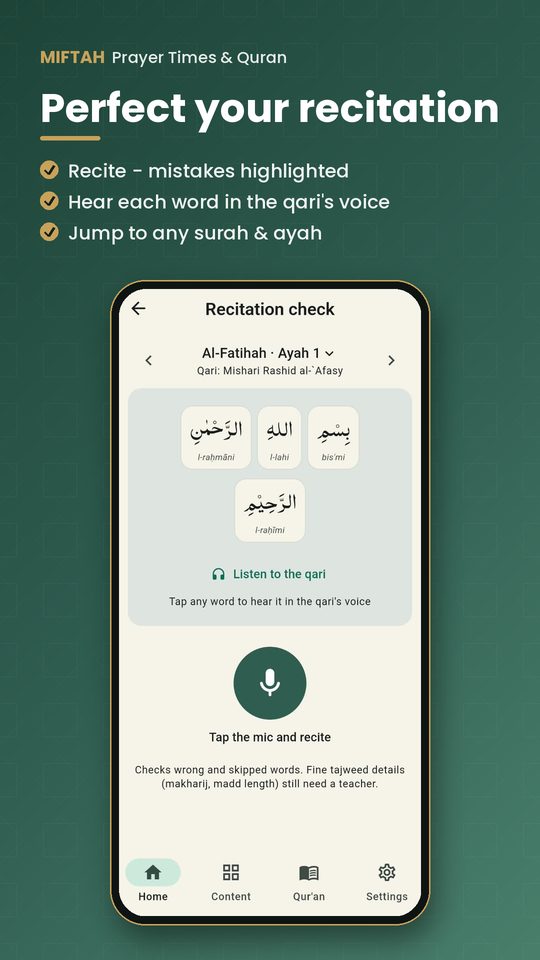 Quran recitation check